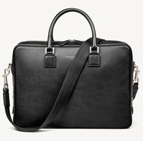 Aspinol of London Mount Street Leather Laptop Briefcase Bag